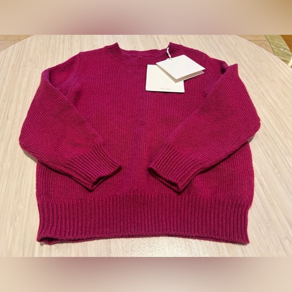 The Row Dewey Girls Sweater Cashmere 4 years old 4YO purple magenta Crewneck - Picture 5 of 13